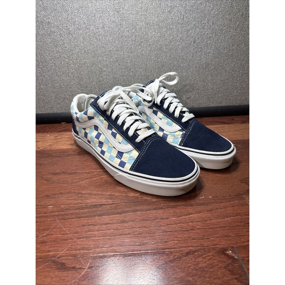 Vans Old Skool Checkerboard Sk8 Women's Size 10.5 Men's Sz 9Sneakers Blue White - Picture 1 of 9
